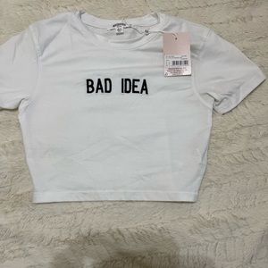 Misguided “Bad Idea” cropped tee